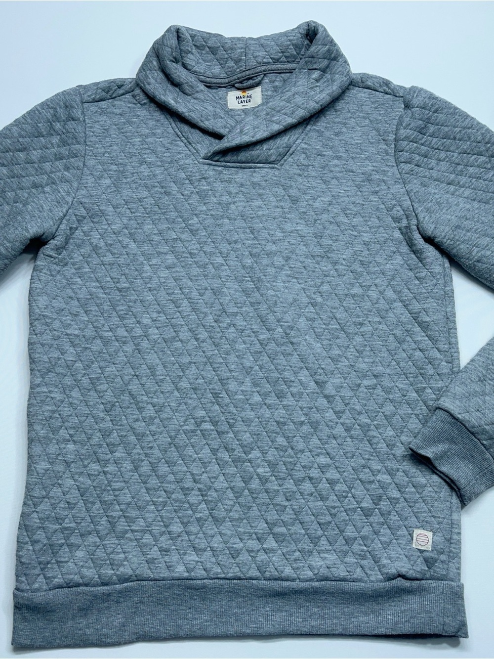 Marine Layer Lady Corbet Pullover Womens Size Small Gray Diamond Quilted. READ
